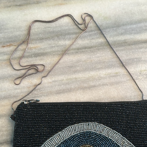 FROM ST XAVIER Black Beaded Eye Clutch/Crossbody - Picture 5 of 6